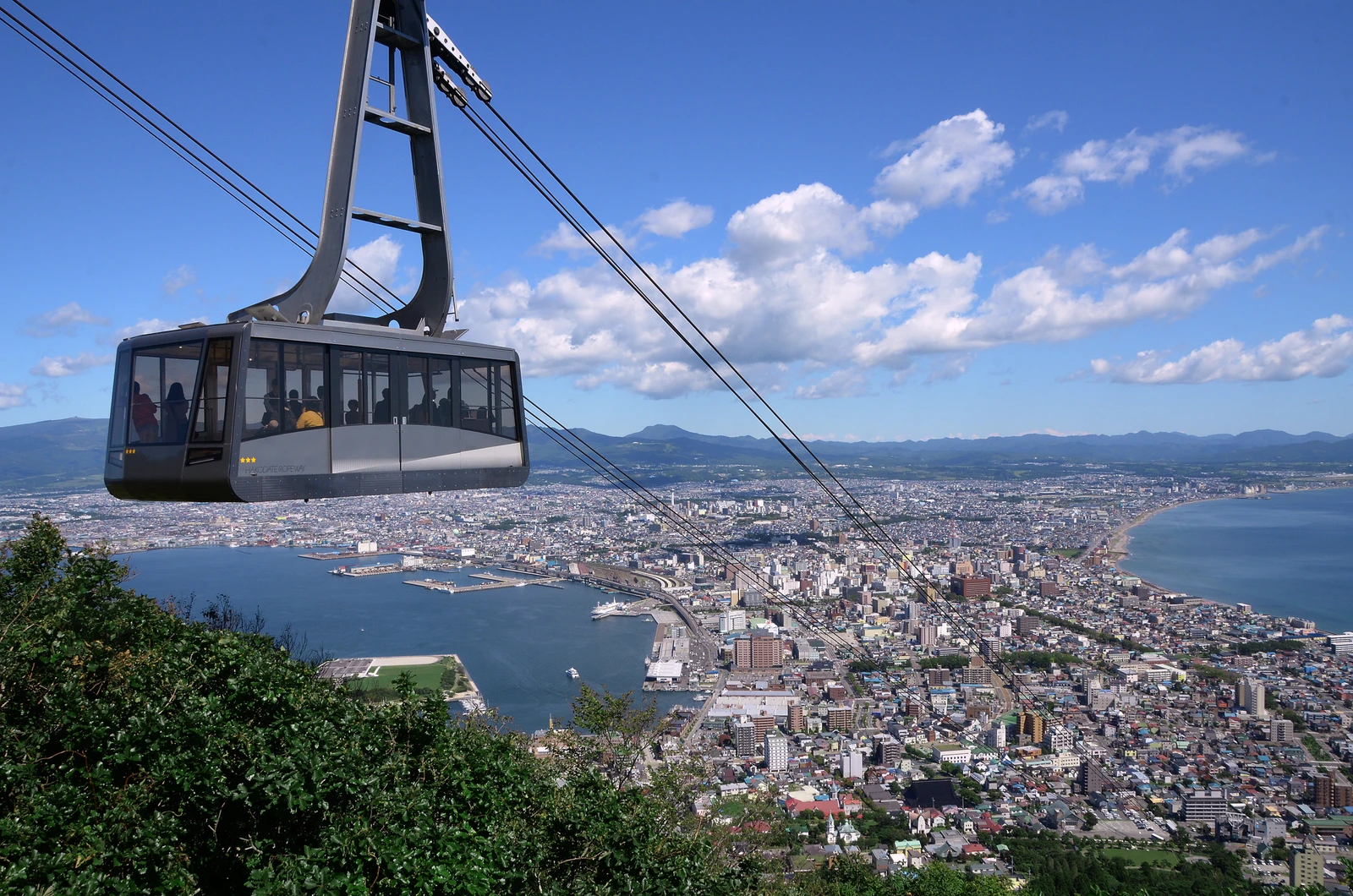 函館山纜車與街景
